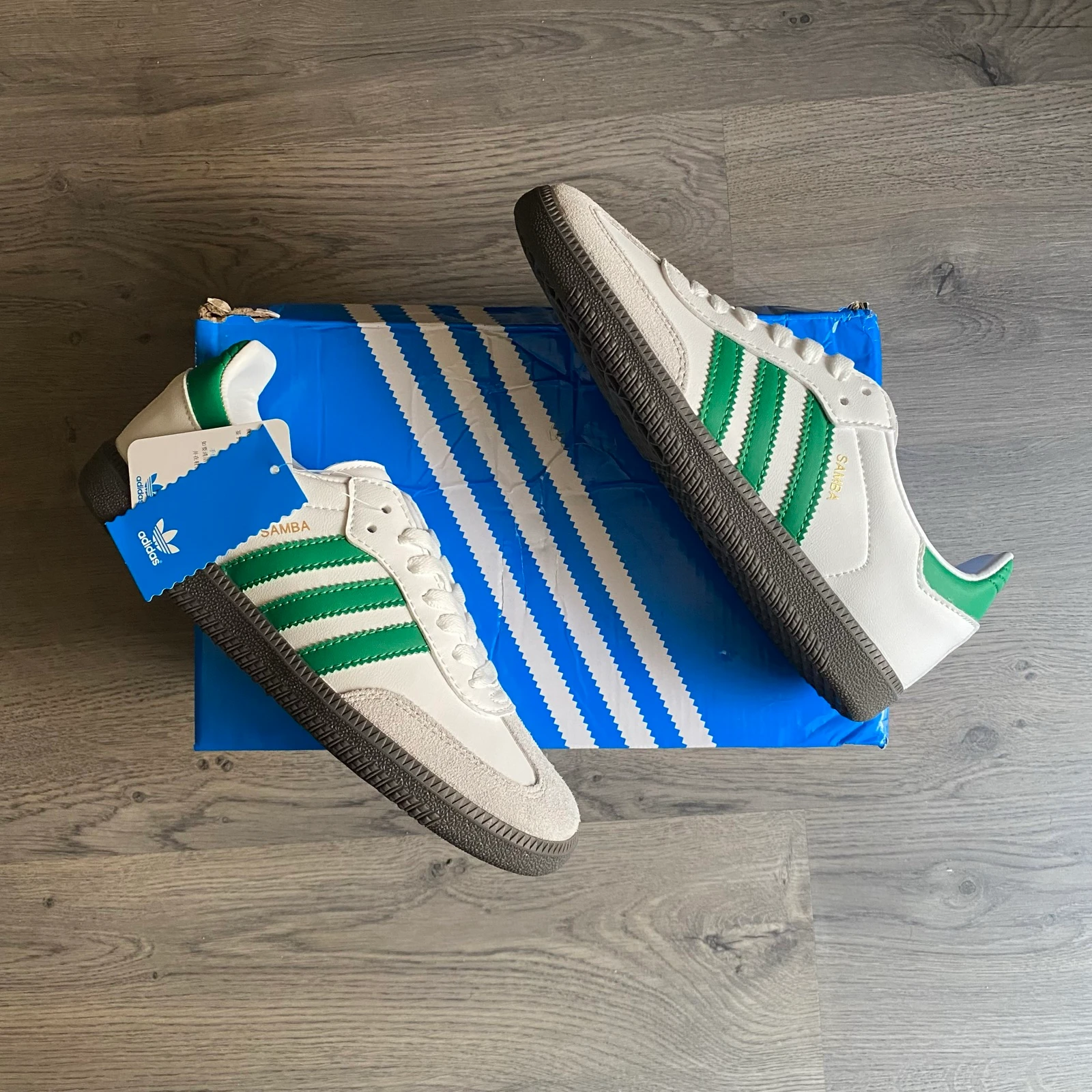 Adidas Samba OG Blancas Verdes | Talla 39 | Nuevas | Con Caja